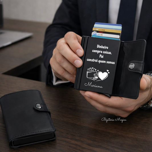 Porta-Cartões Elegance Preto Personalizado