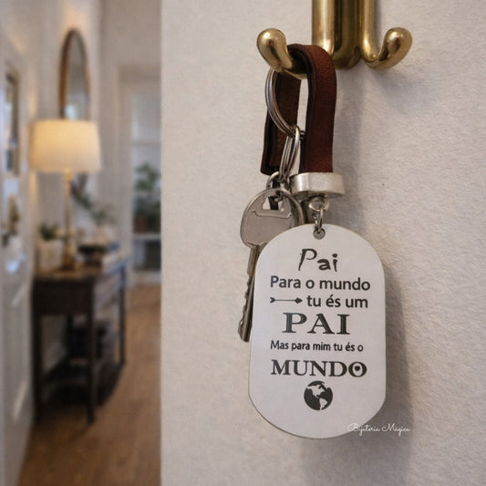 Porta-chaves Pai Tu És o Meu Mundo