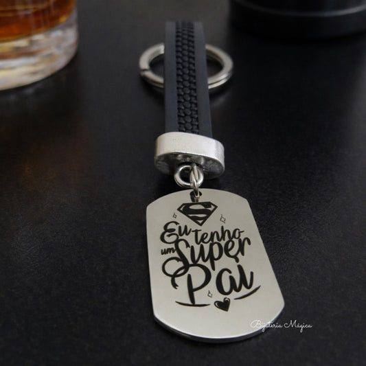 Porta-chaves Eu Tenho um Super Pai