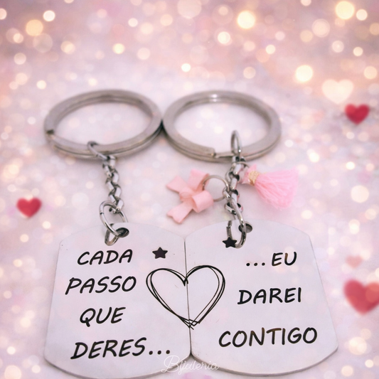 Conjunto Porta-Chaves Dois Corações