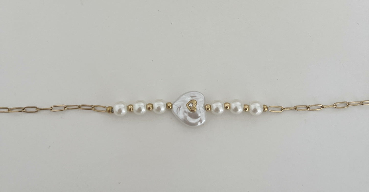 Pulseira Coração Pearl