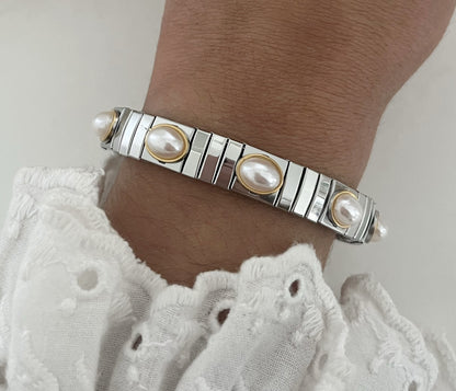 Pulseira Elastic Pearl Link