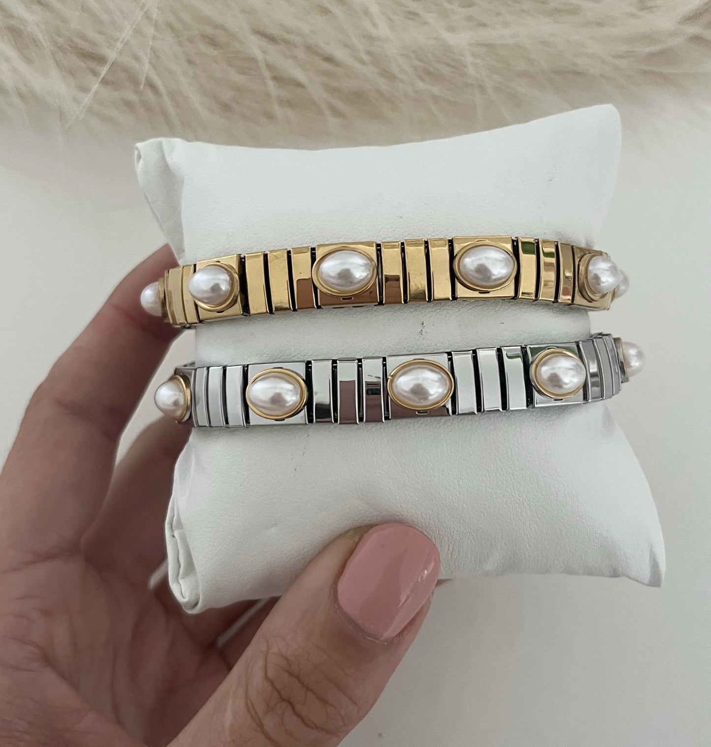 Pulseira Elastic Pearl Link