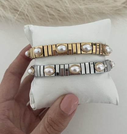 Pulseira Elastic Pearl Link