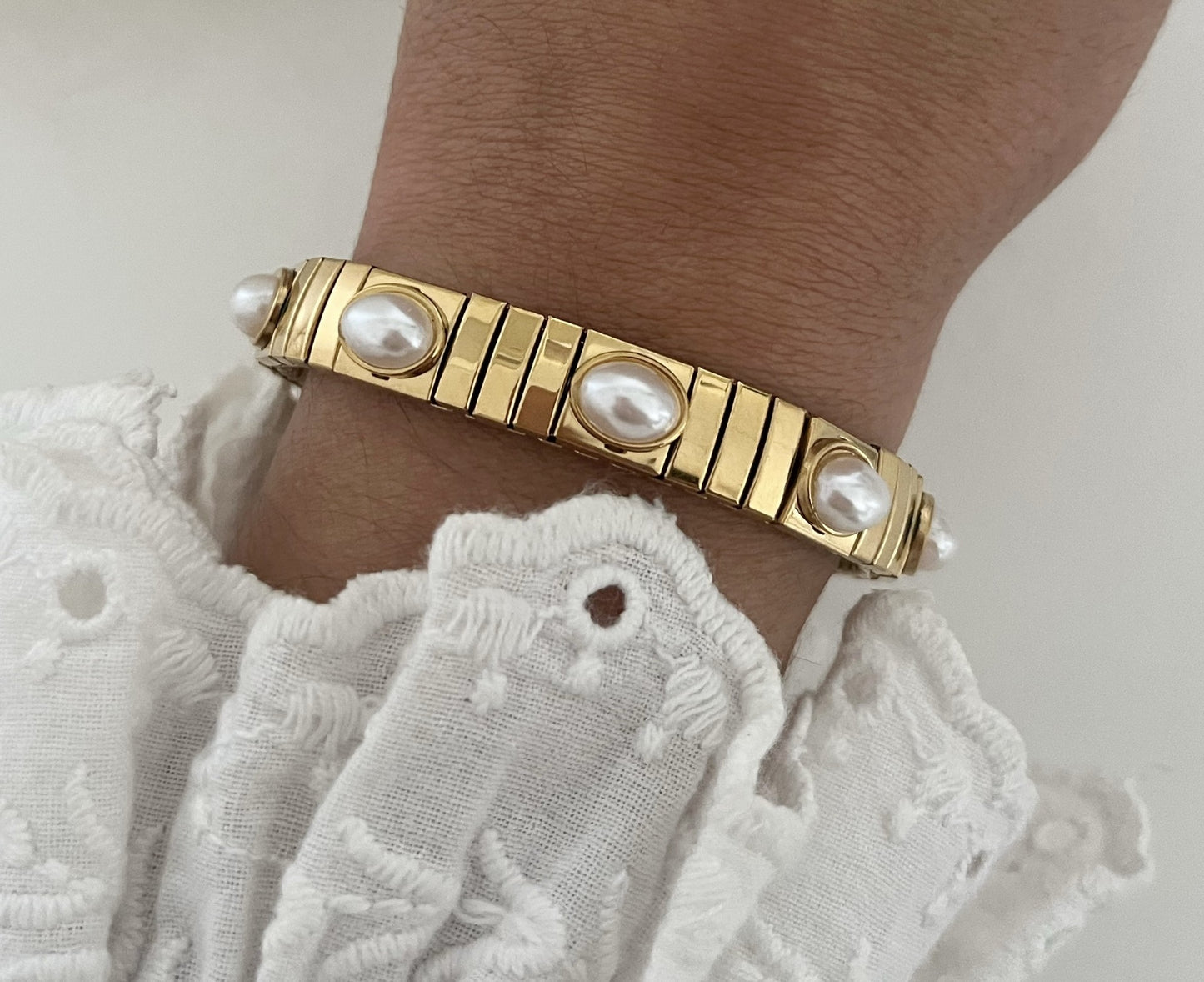 Pulseira Elastic Pearl Link