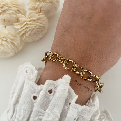 Pulseira Elos Torcidos Dourada