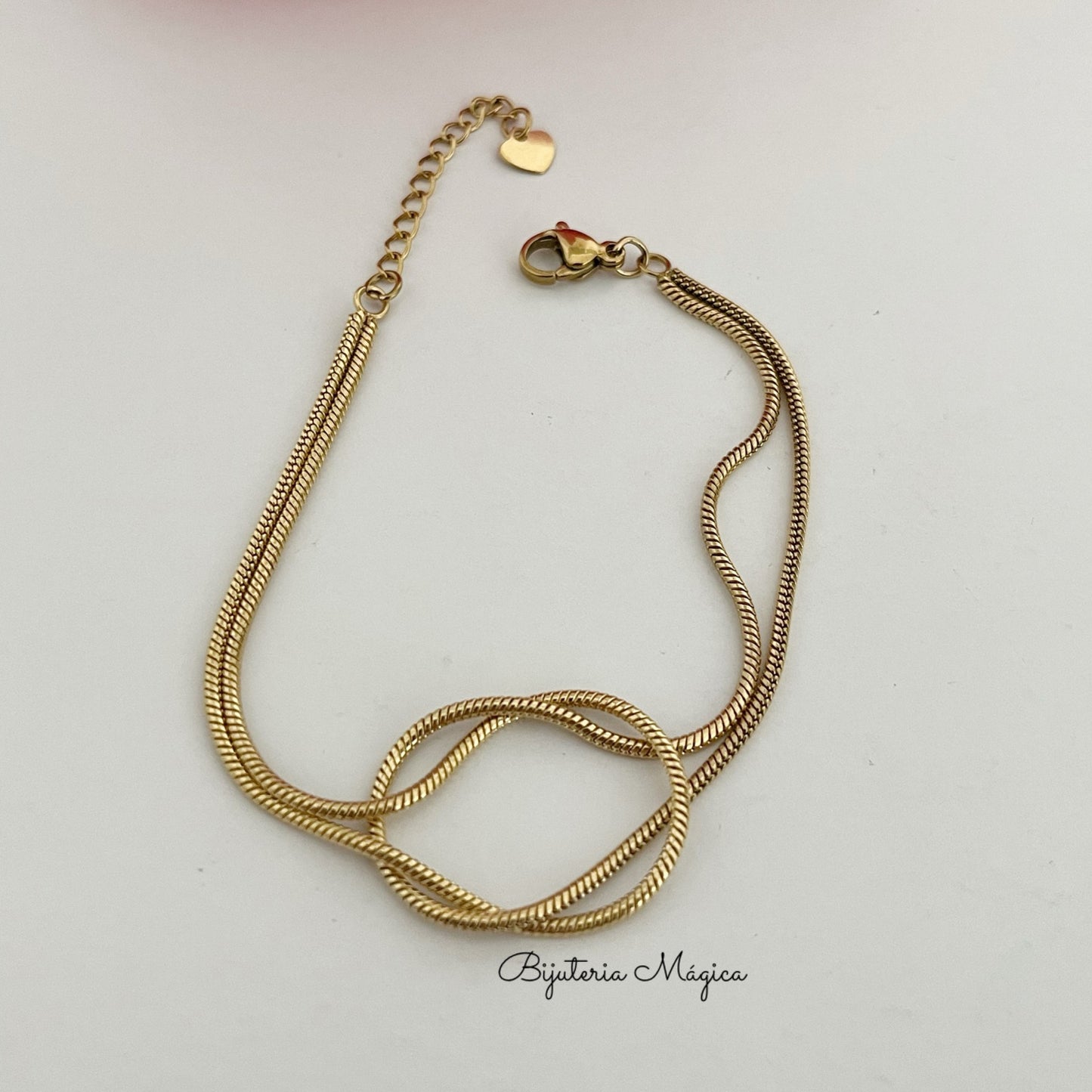 Pulseira Dourada Nó Elegante