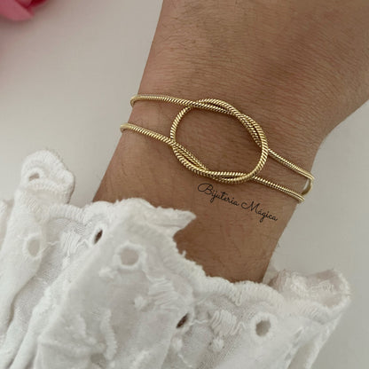 Pulseira Dourada Nó Elegante