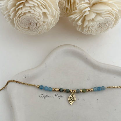 Pulseira Contas com Coração de Viana