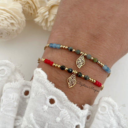 Pulseira Contas com Coração de Viana