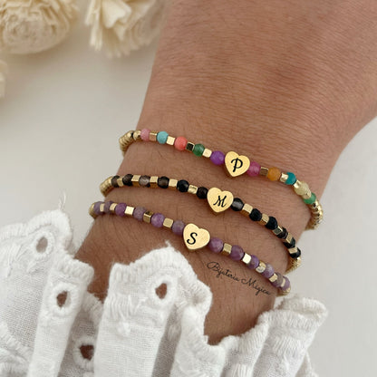 Pulseira Elástica com Coração Personalizável