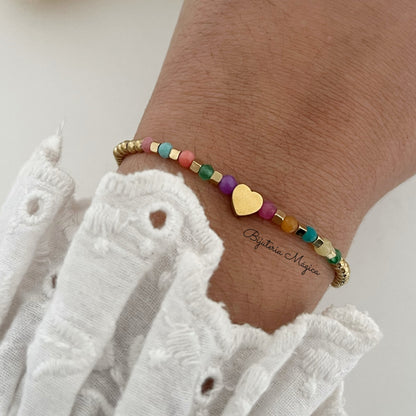 Pulseira Elástica com Coração Personalizável