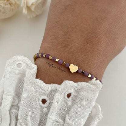 Pulseira Elástica com Coração Personalizável