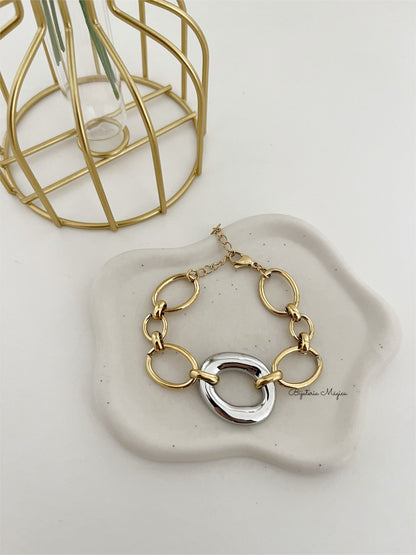 Pulseira Elos Bicolor em Aço