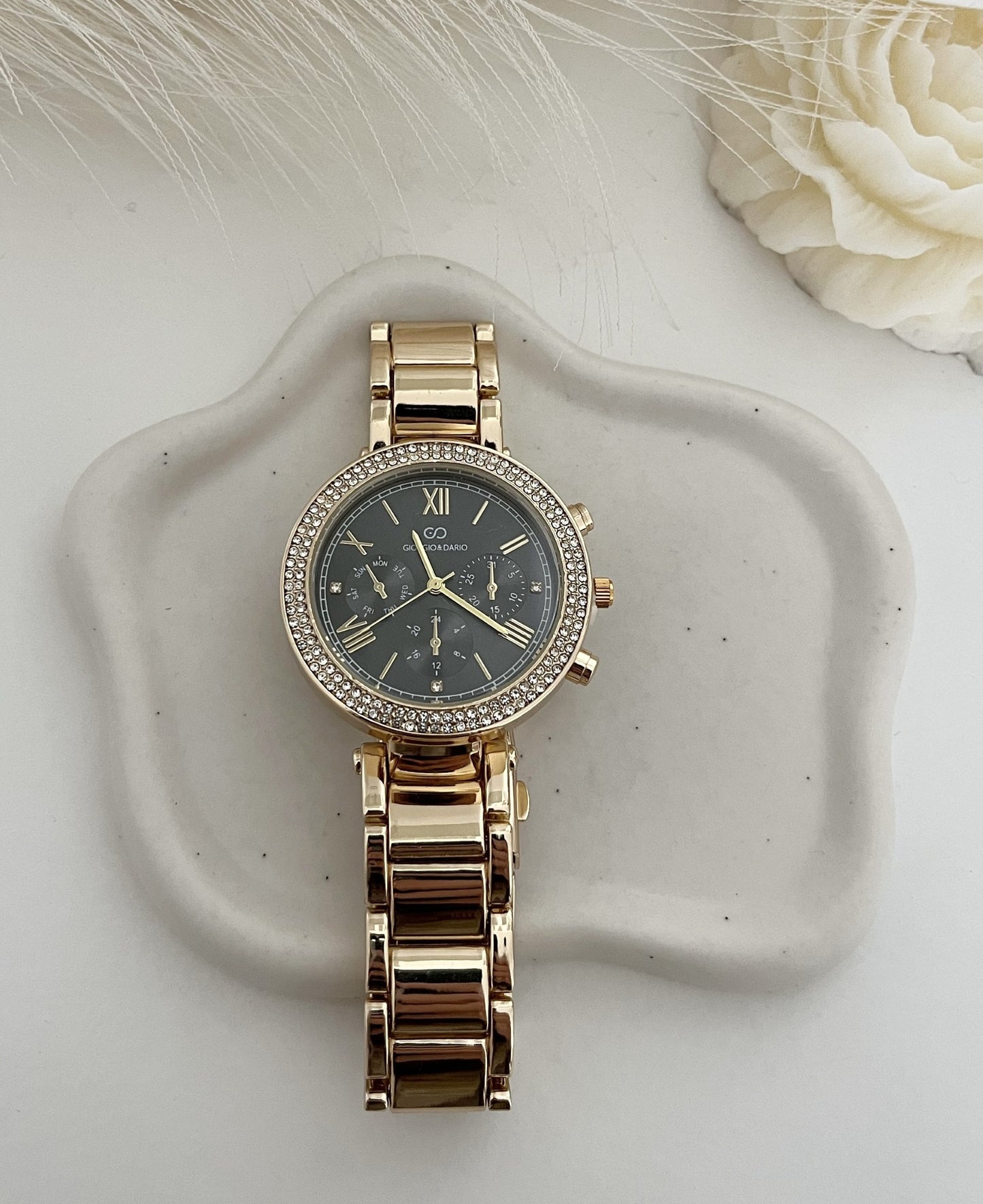 Relógio Classic Crystal Dourado