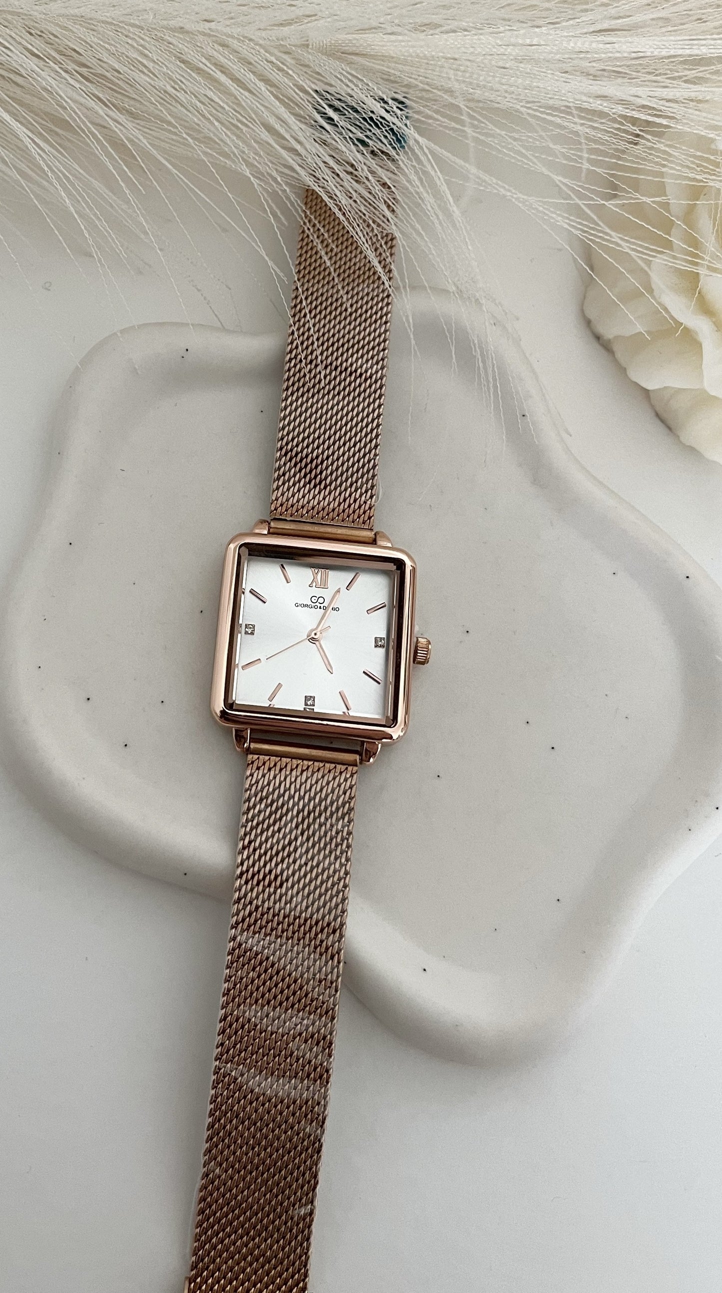 Relógio Square Rose Gold