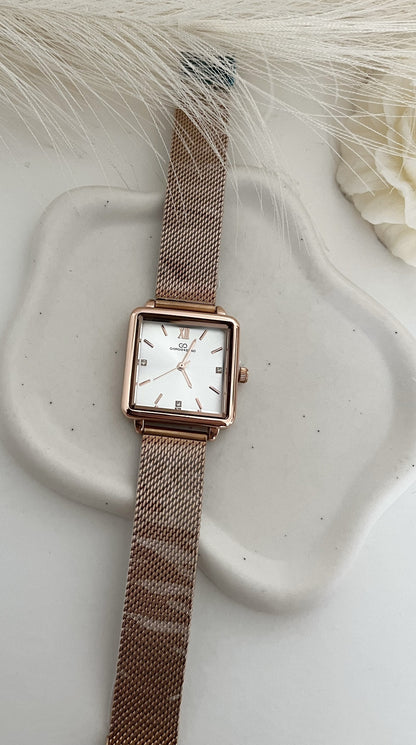 Relógio Square Rose Gold