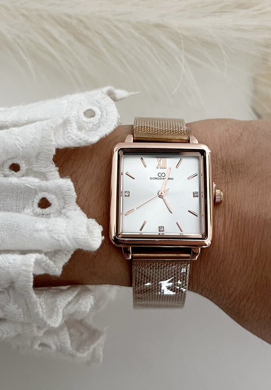 Relógio Square Rose Gold