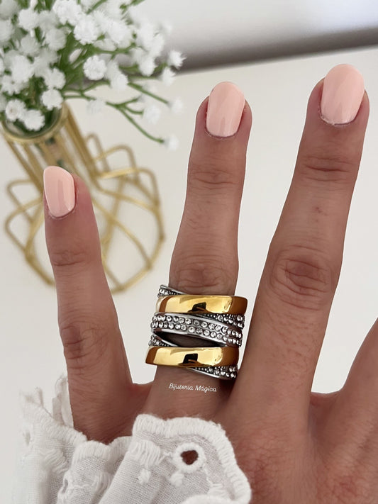 Anel Elegance Cruzado