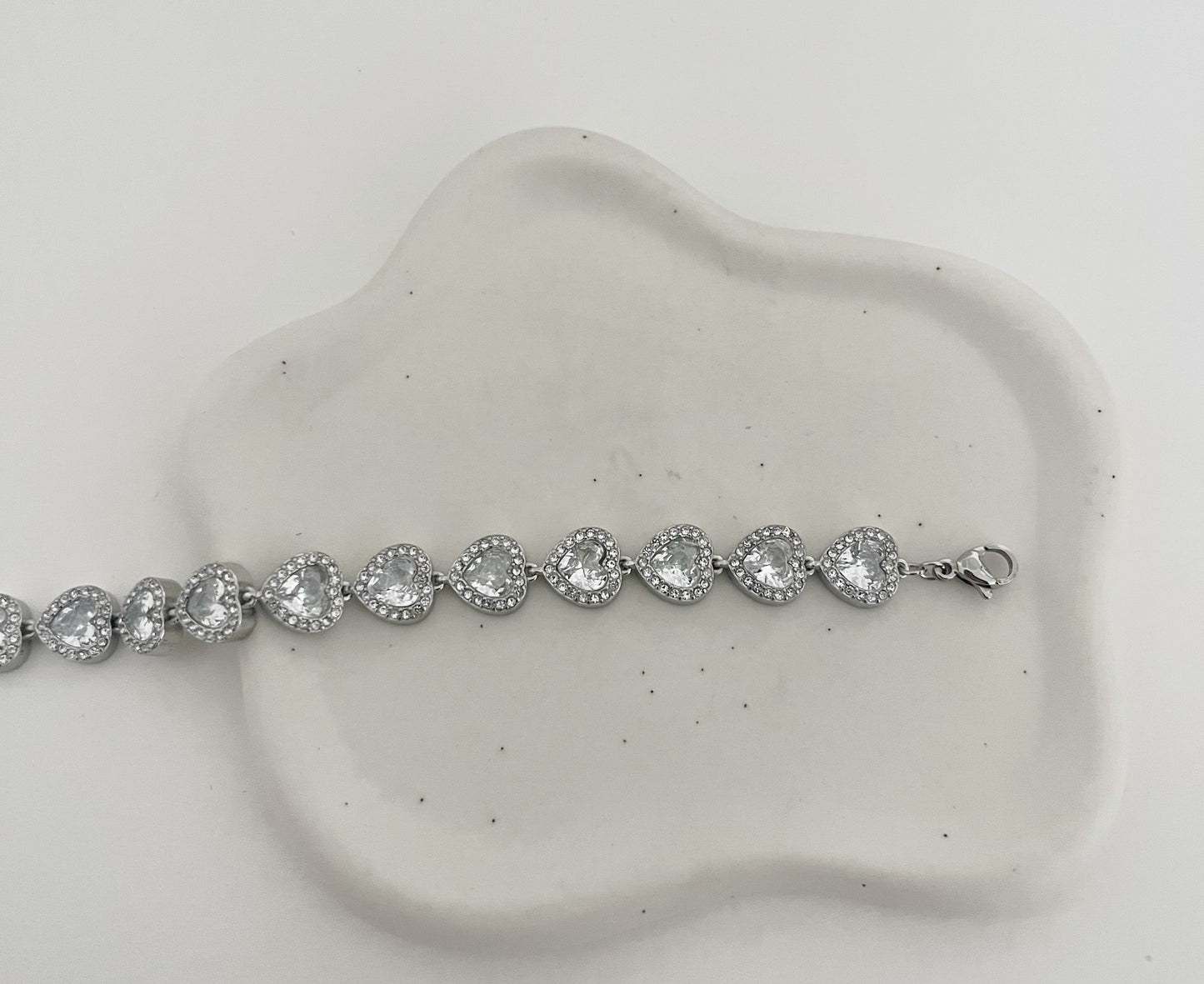 Pulseira Corações Lumière Prateada