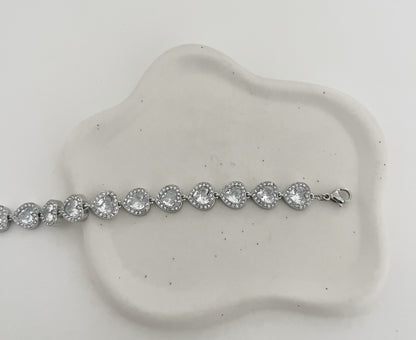 Pulseira Corações Lumière Prateada