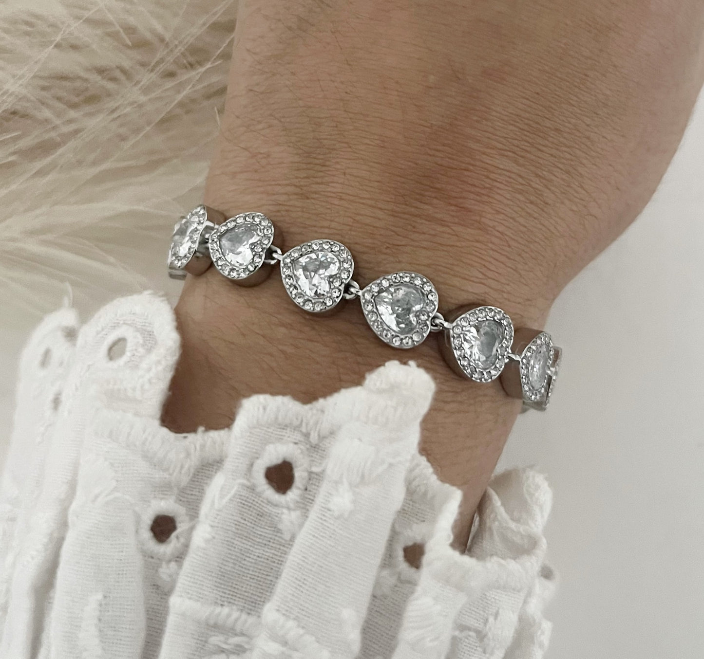 Pulseira Corações Lumière Prateada