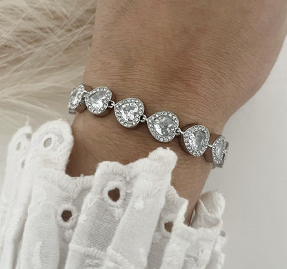 Pulseira Corações Lumière Prateada