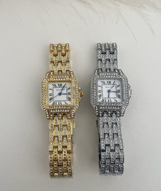 Relógio Square Luxo com Brilhantes