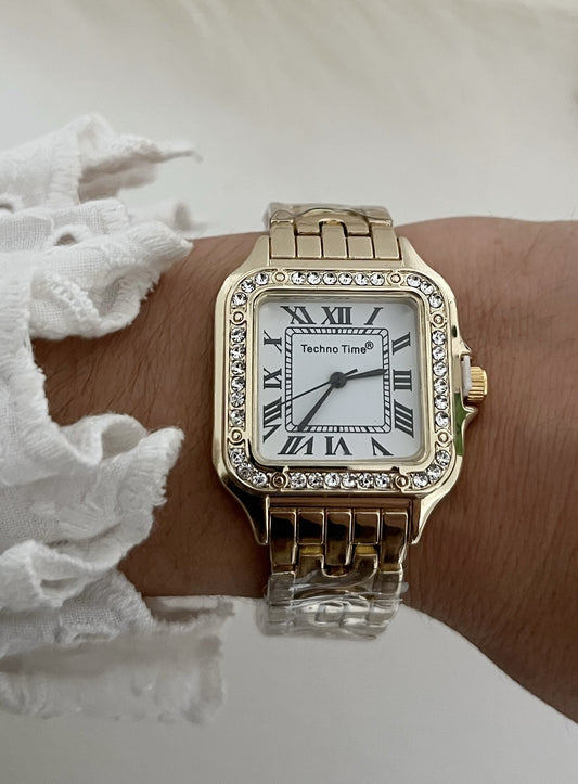 Relógio Square Luxo Romano